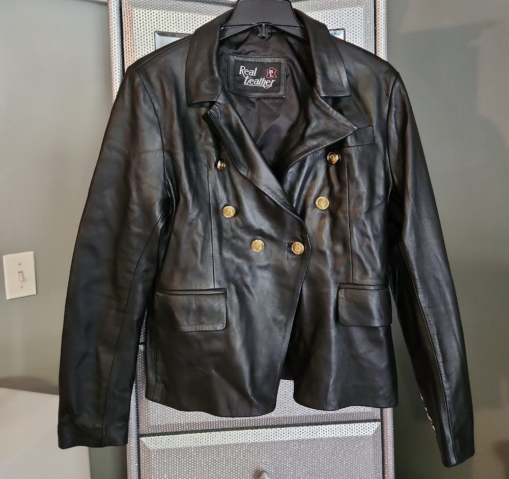 New Black Women's  Leater Jacket